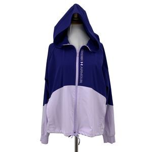 Under Armour Jacket Womens M Medium Nightfall Woven Loose Full Zip Light Hoodie